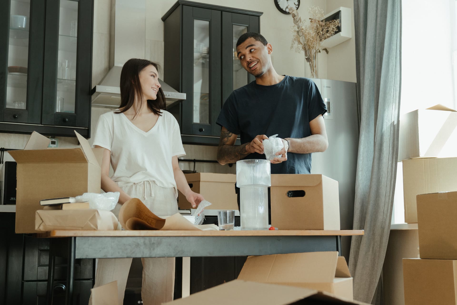 First-time home buyers celebrating their new home